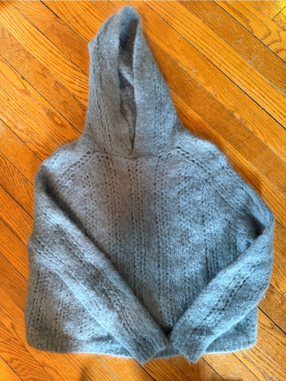 Sezane Women's blue Gray Mohair Blend hoodie  - Small - Picture 2 of 4